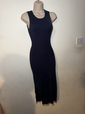 ILUNYC Navy Blue Ribbed Knit Midi Dress Size S