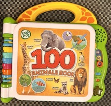 Leap Frog Learning 100 Animals Book English Spanish Interactive Bilingual Tested