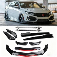 For Honda Civic 9TH/10TH Front Bumper Lip+Side Skirt+Rear Diffuser Lip+Strut Rod