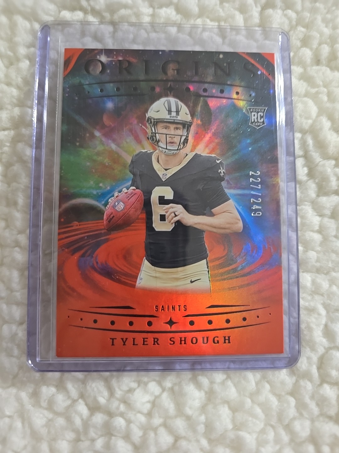 2025 Panini Origins #117 Tyler Shough, Orange /249 (RC)