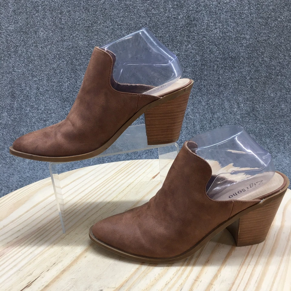 Zigi Soho Zapatos Mujer 9 Maurine Mule Marrón Informal Cómodo Punta Bloque Foto 2 de 4