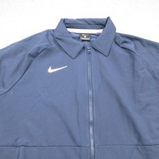 NikeJacket Mens Medium Blue Full Zip Long Sleeve Windbreaker Swoosh