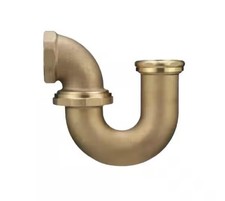 Everbilt 1-1/2 in Brass P-Trap Slip Joint w/ 2" Threaded Connection La Code