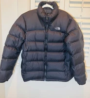 Men’s L North Face Nuptse Jacket 1996 Retro 700 Down Puffer Black DEWALT Logo