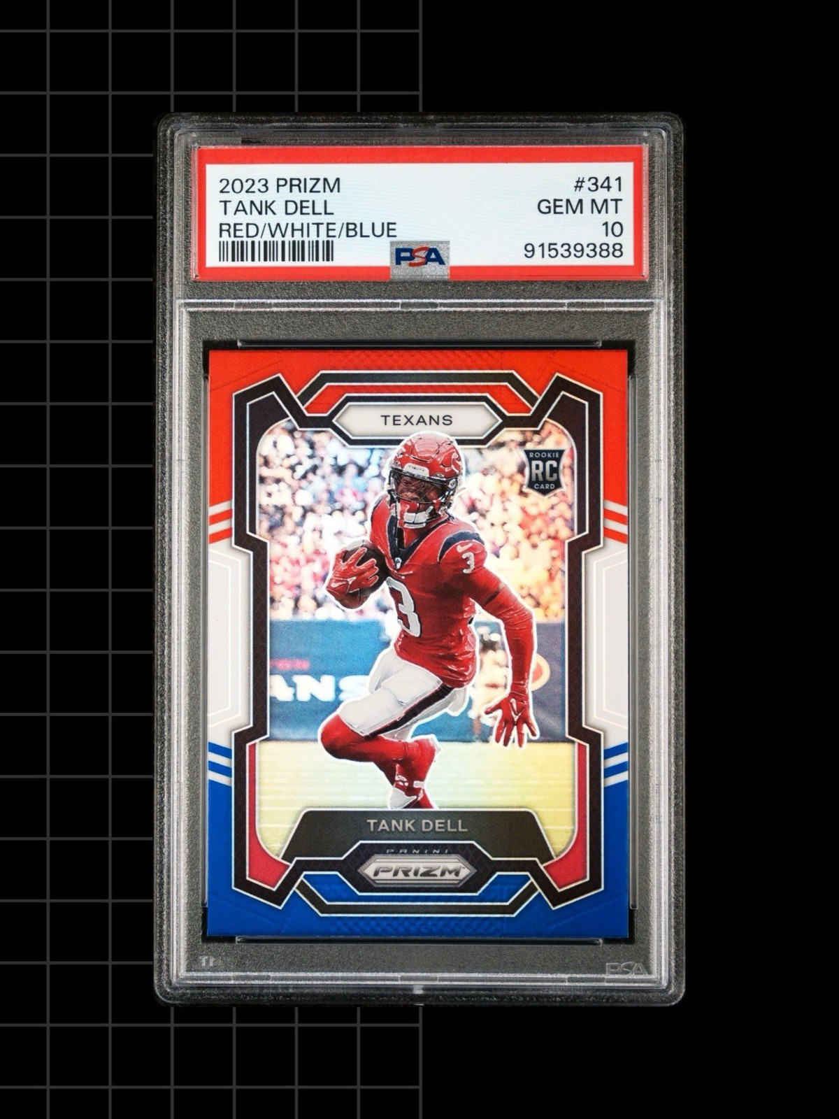 2023 PANINI PRIZM RED WHITE BLUE #341 RC ROOKIE TANK DELL PSA 10