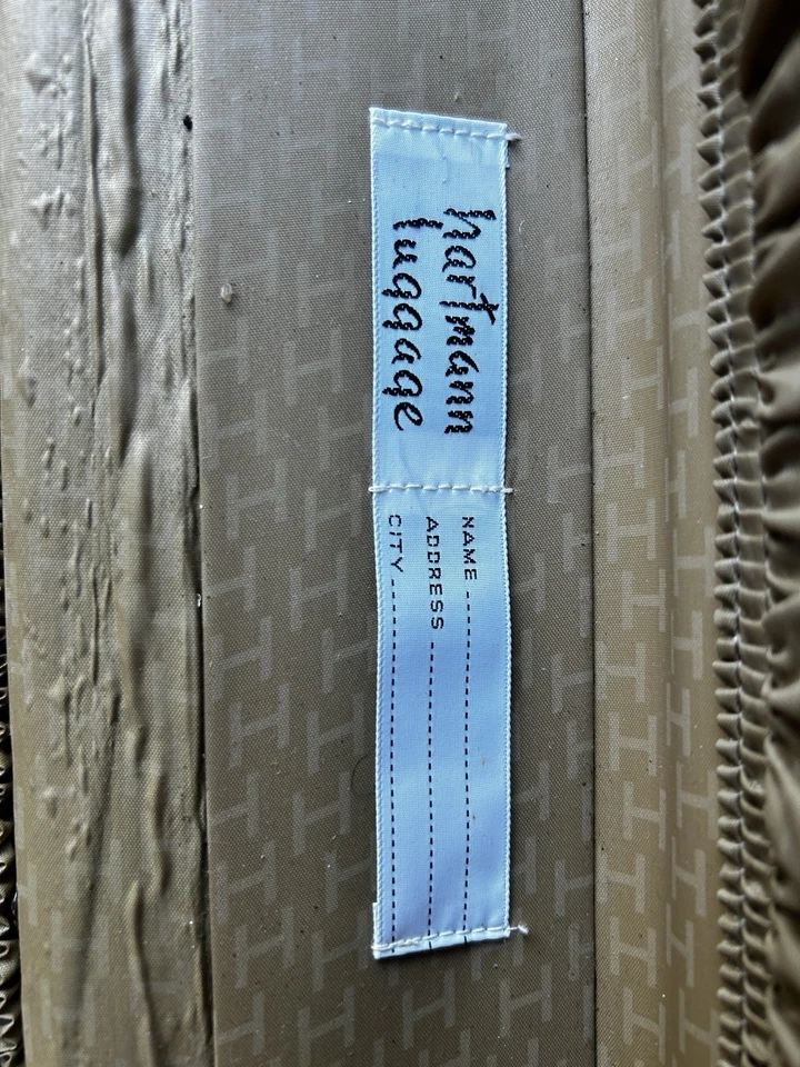 Винтажный коричневый кожаный замшевый чемодан Hartmann подпоясанный 21 x 12 x 7 дюймов с ключом - Изображение 4 из 4