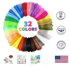 32 Colors 3D Pen PLA Filament Refill Pack - 320 Feet of High-Quality Creativity!