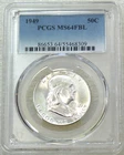1949 Franklin Half Dollar PCGS MS64FBL Frosty White Just Graded New Holder R350J