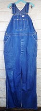 Vtg Dickies Blue Denim Carpenters Bib Overalls 44X33 Ranch Farm Work Button Fly