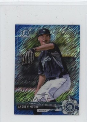2017 Bowman Chrome Minis Blue Shimmer Refractor /150 Andrew Moore Rookie RC 1m01