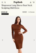 Popilush brown Shapewear Dress Sze L
