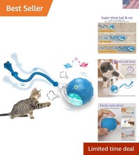 New Blue Interactive Cat Toy Ball - Motion-Activated  Chirping for Indoor Cats