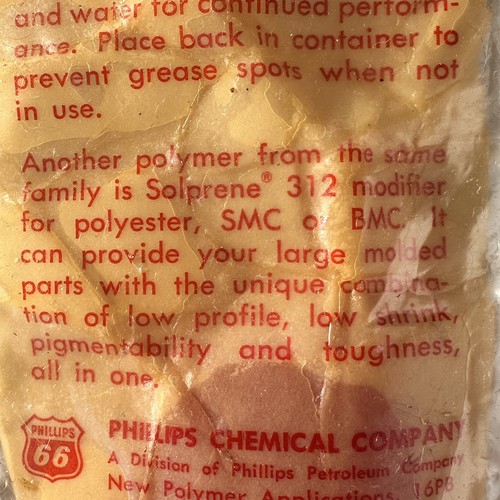 Phillips Chemical Co. Petroleum Solprene Elastomer Salesman Sample Ball ...