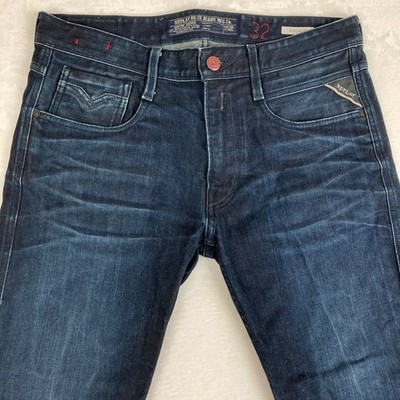 Herren Replay M914 ANBASS Jeans W32 L33 Slim Tapered Blau