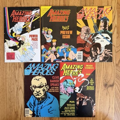 Amazing Heroes #46 #62 #168 #174 #202 Comic Book Lot 1984-1992 Gemini Ships!