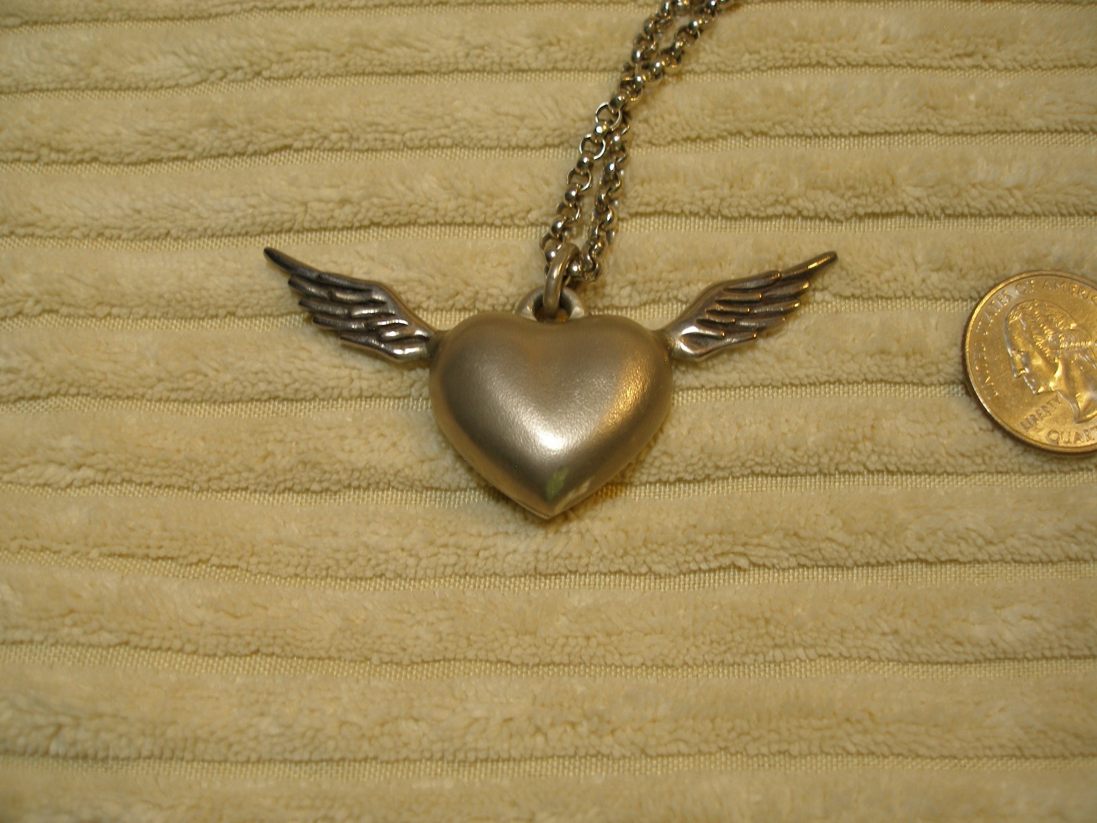 Stunning Solid Sterling Silver Large Winged Heart… - image 8