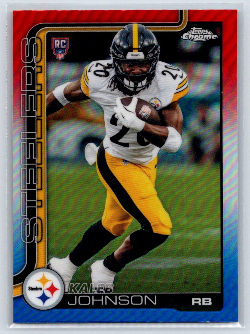 2025 Topps Chrome Kaleb Johnson Red White and Blue Refractor #323 RC