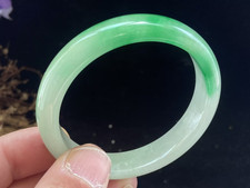 56mm Certified Natural Grade AAA Green Burmese Jade jadeite bracelet 7357