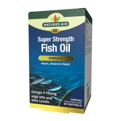 Super Strength Fischöl 720mg Omega 3 Fettsäuren 60 Weichkapseln - 4er Pack