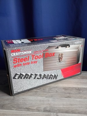NOS Vintage Sears Craftsman 16'' Steel Tool Box with Red Tray #965014 