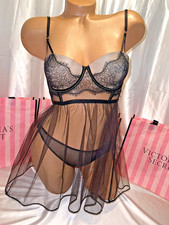 Victorias Secret Flyaway Babydoll W/Panty Vintage NWT