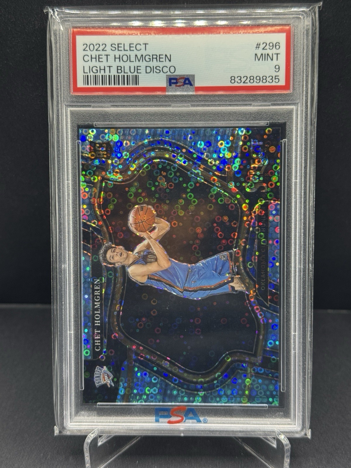 2022 Select Light Blue Disco /99 Chet Holmgren #296 PSA 9