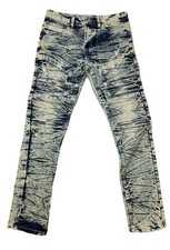 Southpole Stretch Jeans Boys Size 14 Heavy Acid Wash Blue Distressed NWOT