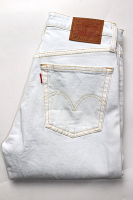 Levi's 501 S Skinny Fit Damen Jeans W25 L28 Bleach Wash Stretch Denim LEVJ420
