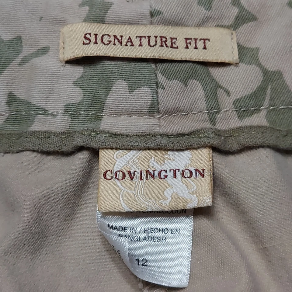 Covington Signature Fit Women's Floral Print Khaki Chino Bermuda Shorts EUC - 12 - Image 4 of 4