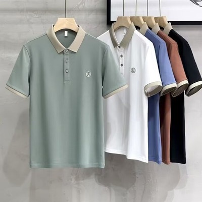 Schlankes Design Herren Freizeit TShirt mit Kragenausschnitt und kurzen Ärmeln