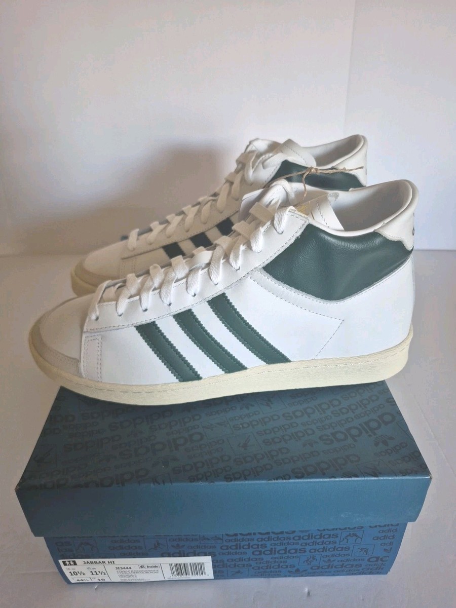 Adidas Jabbar Hi White Green Originals High Top Sneakers JI3444