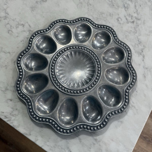 RWP Pewter Round Serving Tray 12 Compartments 14 oz Silver Metallic #22550