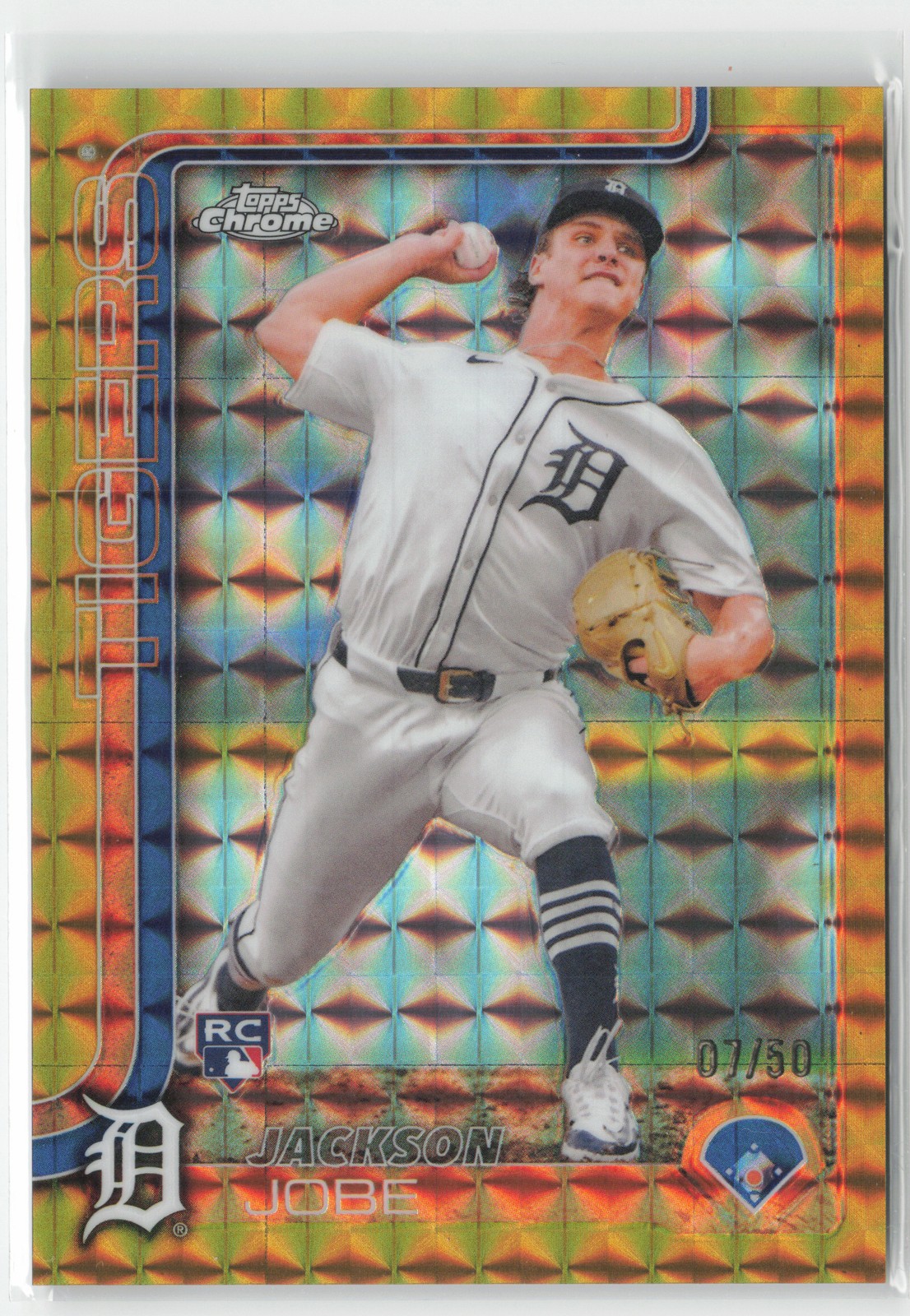 Jackson Jobe 2025 Topps Chrome #249 Gold Geometric Refractors #/50