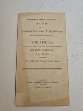1809 Historical Document Loss Of The Admiral Gardner & Britannia...