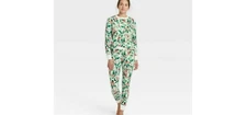Women's Thermal Pajama Set - Stars Above White Floral Berry M