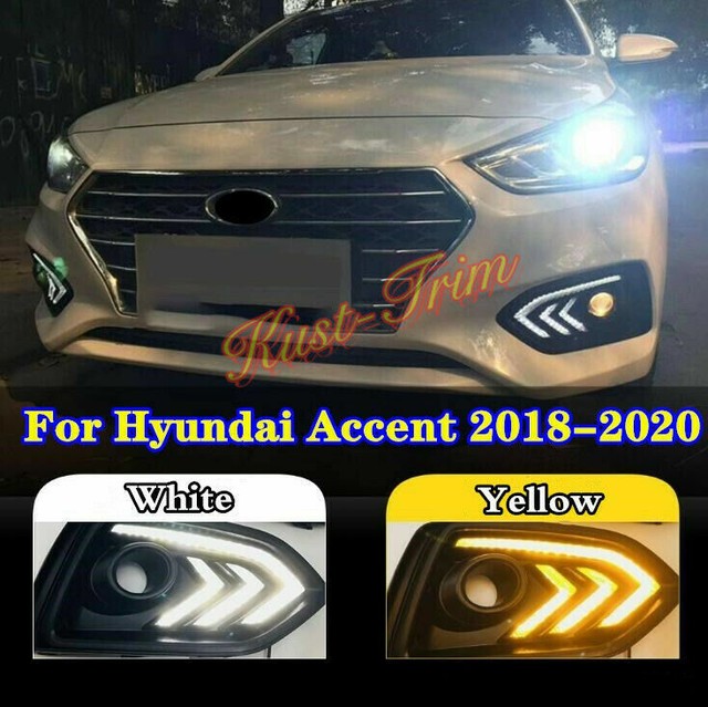 Daytime Running Lights For Hyundai Accent 2018 2019 2020 LED Front fog lamp DRL eBay