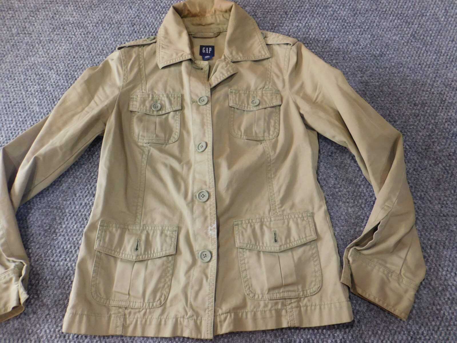 Gap Jacket XS Extra Small Green Button womens Kha… - image 2