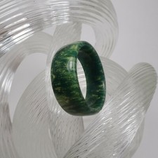 Olive Green Pearl Acrylic Resin Ring Men's or Women's Handmade to Order