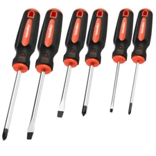 ValueMax 6-Piece Magnetic Screwdriver Set 3 Flat Tip and 3 Phillips Screwdrivers