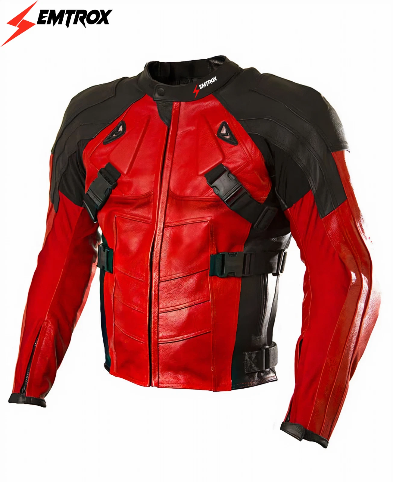 DEADPOOL WADE-WILSON MOTORBIKE RACE JACKETS MOTORCYCLE SHINE LEATHER CE ARMOURED