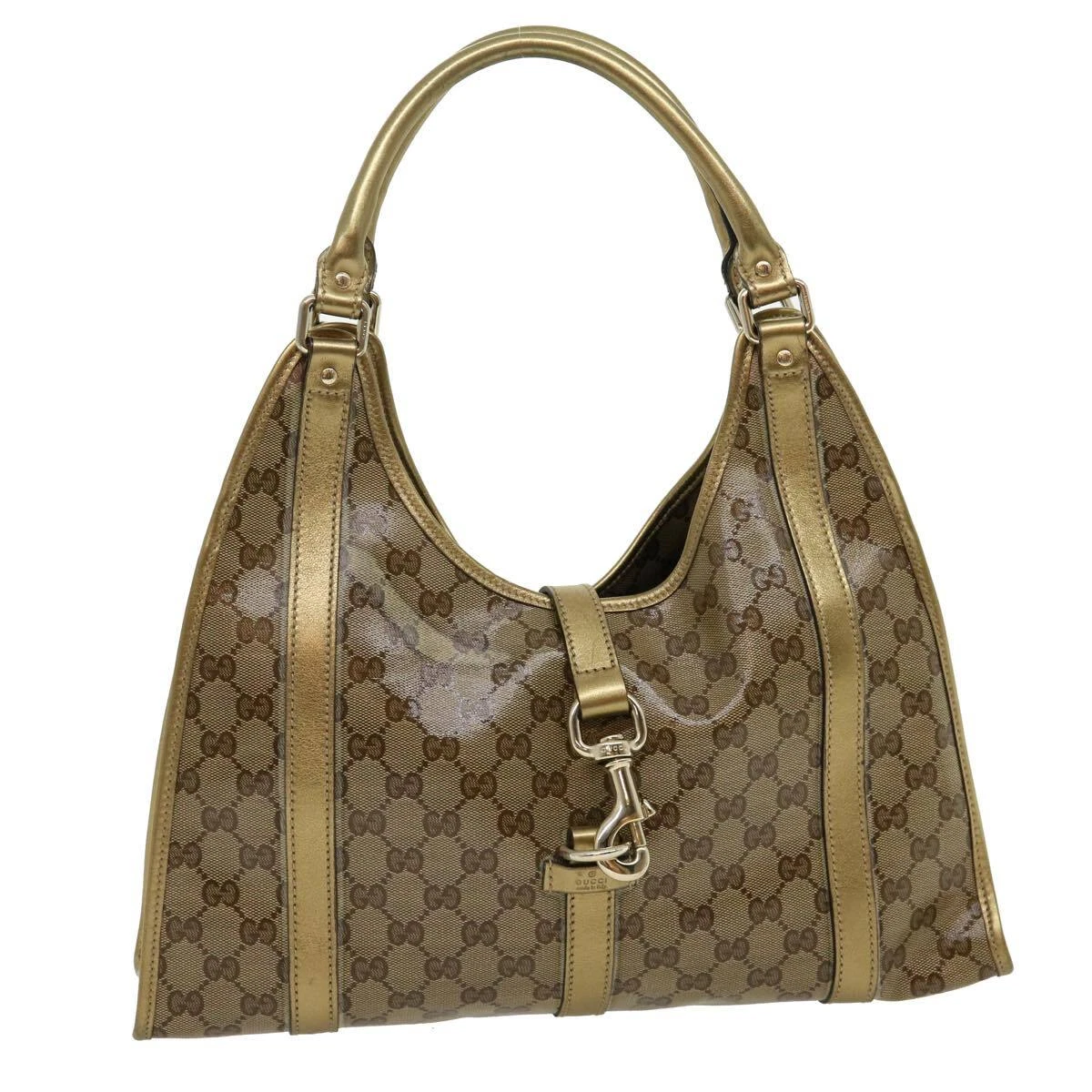 GUCCI GG Canvas Shoulder Bag Coated Canvas Beige Gold Auth 30355 | eBay