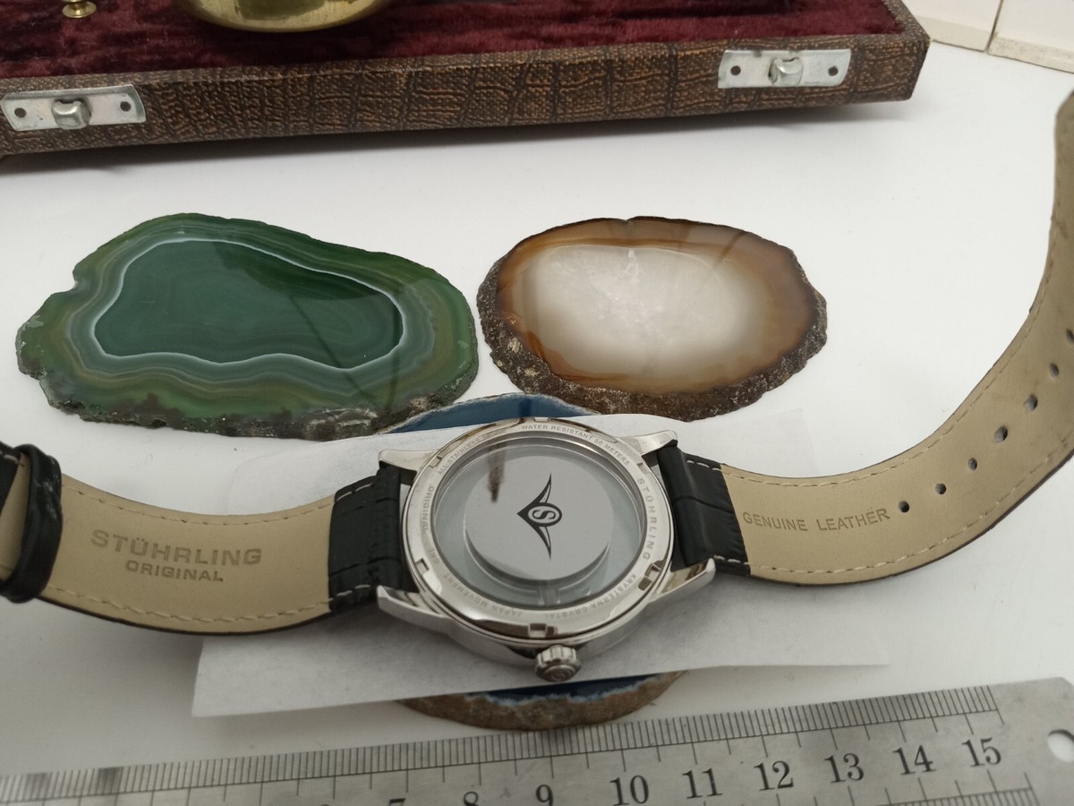 Stuhrling Original Mens Watch Winchester Blue Semi-Transparent Dial Model 946.01 3933.jpg?v=1736289416&width=1200 main image 4