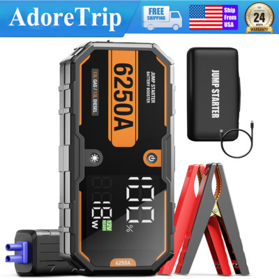 AdoreTrip 6250A Car Jump Starter Booster Jumper Pack Power Bank Battery Charger