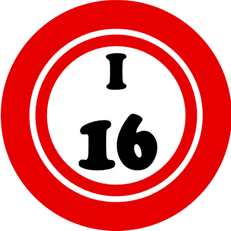 I 16 I16 Bingo Ball 10 Pack Circle Stickers 3" x 3" Hobby Number