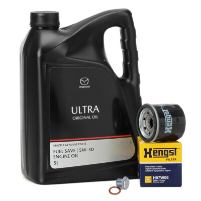 5L ORIGINAL Motoröl Öl ULTRA 5W30 + HENGST Ölfilter für MAZDA 2 3 6 323 626 MX-5