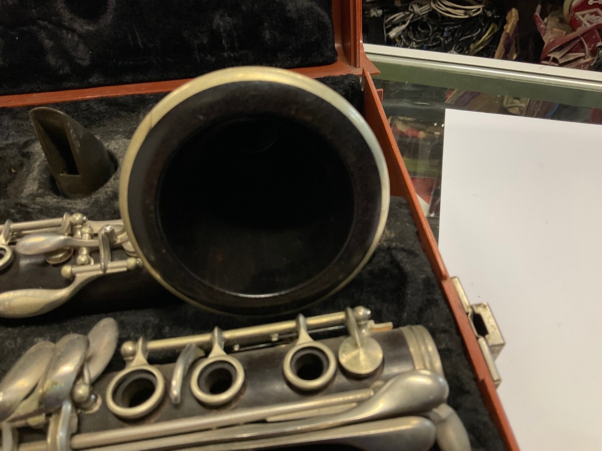 Vintage Noblet Paris Evette & Schaeffer Buffet Wood Clarinet with