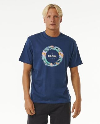 Rip Curl Herren-Baumwoll-SS-T-Shirt ~ Fill Me Up Marineblau
