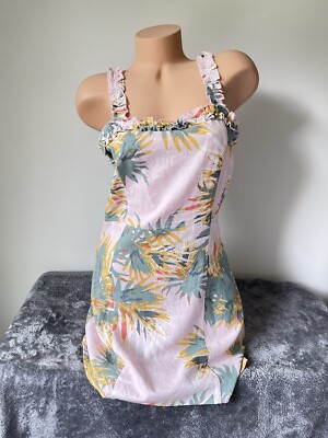 Sadie & Sage Anthropologie Linen Rayon Tank Mini Dress Sleeveless Sundress  M | eBay