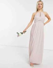 TFNC Sidony Pleated Wrap Detail Maxi Party Evening Prom Bridesmaid Mink Dress 24