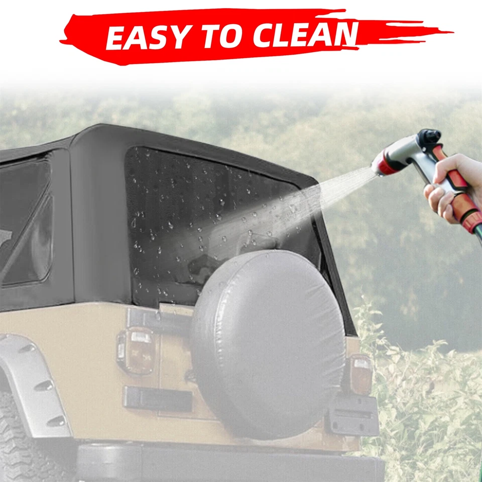 For 1997-2006 Jeep Wrangler TJ Premium Front & Rear Soft Top + Upper Skins 6pcs - Image 4 of 4